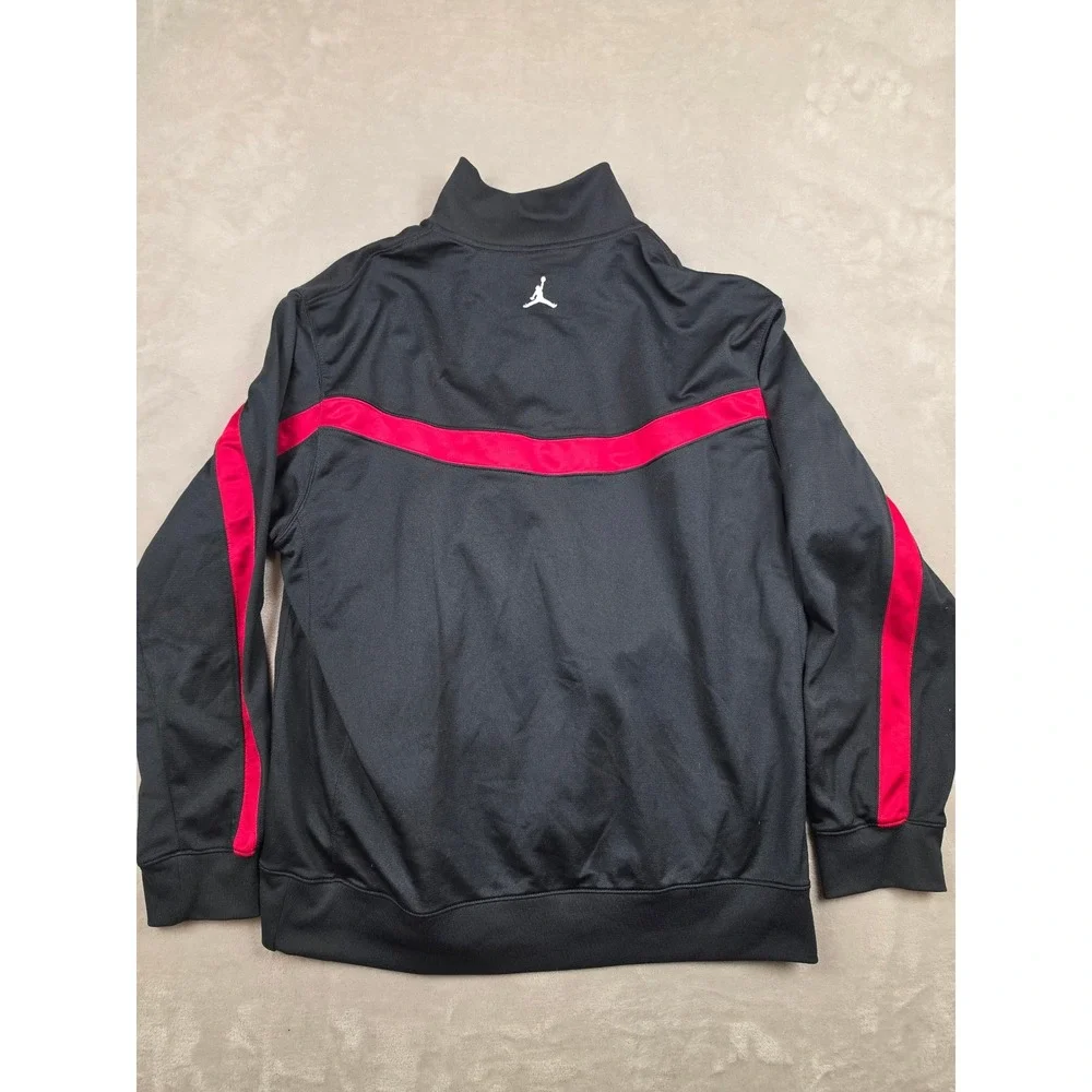 Jordan Track Jacket Mens XL Black Red Jumpman Dri-Fit Full Zip Athletic